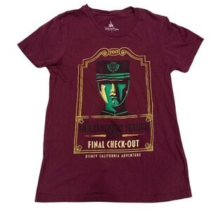 DCA The Hollywood Tower Hotel Final Check-Out T-Shirt Bellhop 2017 Size Small